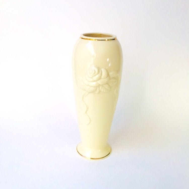 Vintage Lenox Embossed Bud Vase Rosebud Collection Gold Etsy