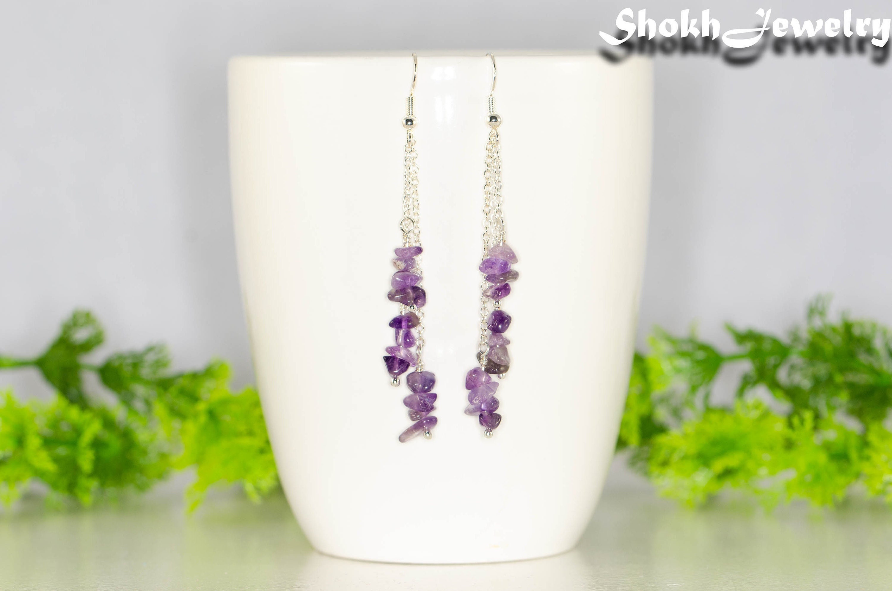 Precious stone shop earrings