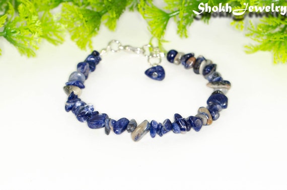 Genuine Tanzanite Gem Chip Bracelet Sterling Silver Handmade Genuine Tanzanite Gem Chip Bracelet Sterling Silver Handmade
