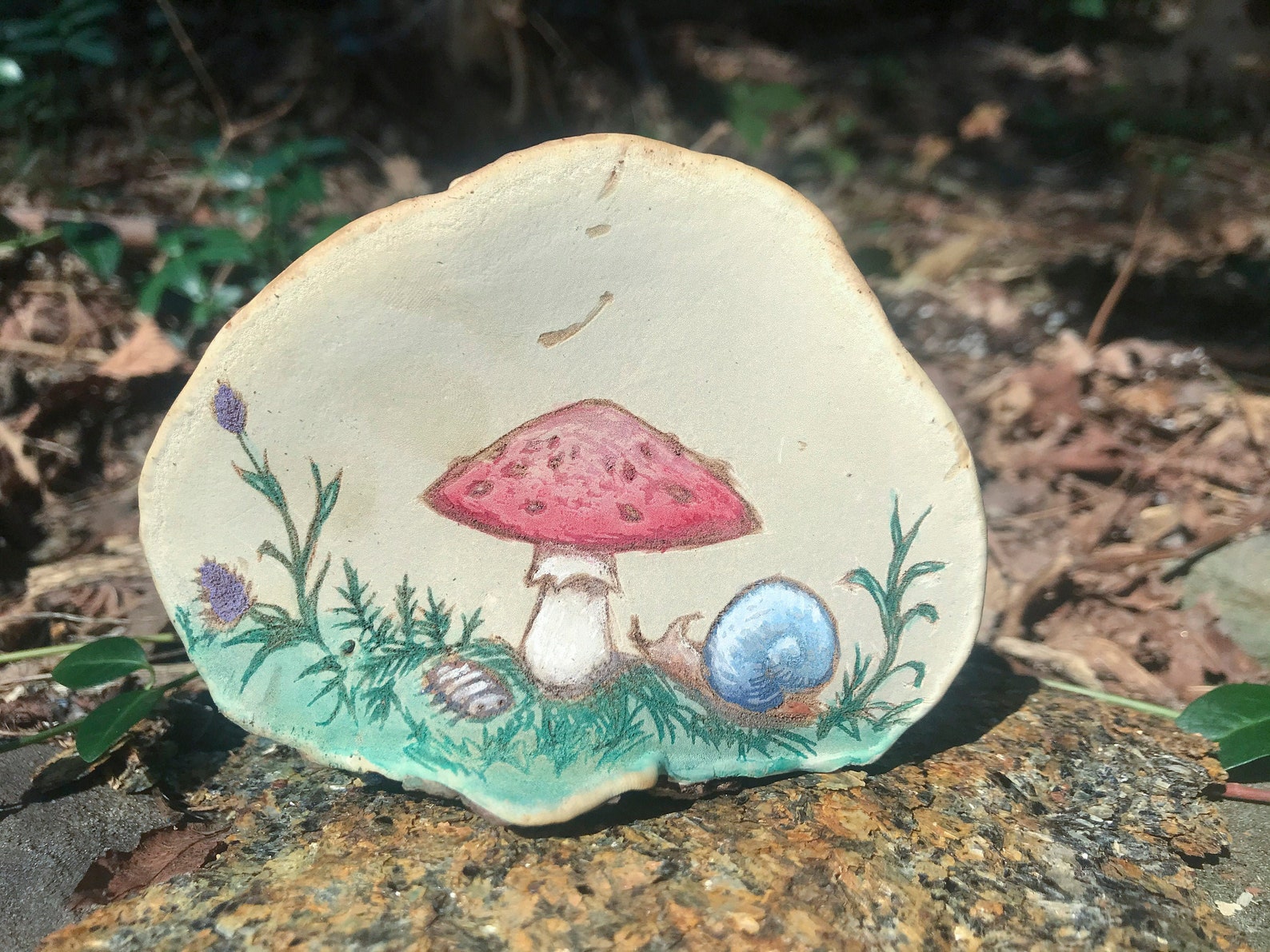 Hand Painted artists Conk Mushroom Decoration Etsy