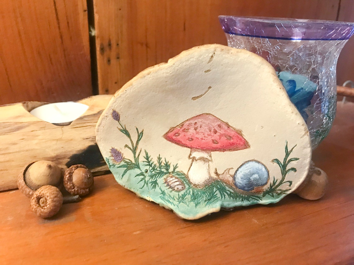 Hand Painted artists Conk Mushroom Decoration Etsy