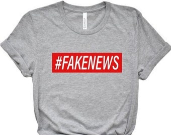 Fake News Hashtag Unisex T Shirt by RedPill45, #FakeNews Shirt, Patriotic Clothing, Conservative Gift, Liberal Tears Shirt, Trump 2020 USA