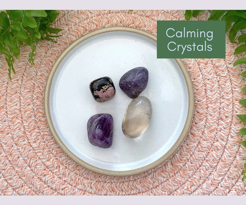 Calming Crystals Set Anxiety De Stress Healing Gifts Etsy