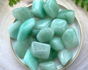 Green Aventurine Tumbled Stones, Positivity Crystals Abundance & Happiness, Personal Growth, Stress Release Crystals, Anxiety Relief