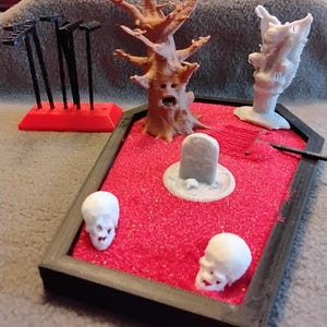 Jardim Zen Gótico Assustador de Mesa DIY Impresso em 3D