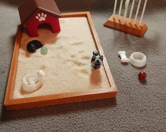3D printed DIY Desktop Dog themed Zen Garden kit