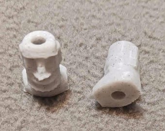 Easter Island Head themed Bead. Set of 2