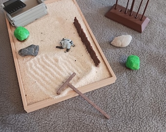 3D printed DIY Desktop Jimothy Racoon Themed Zen Garden kit