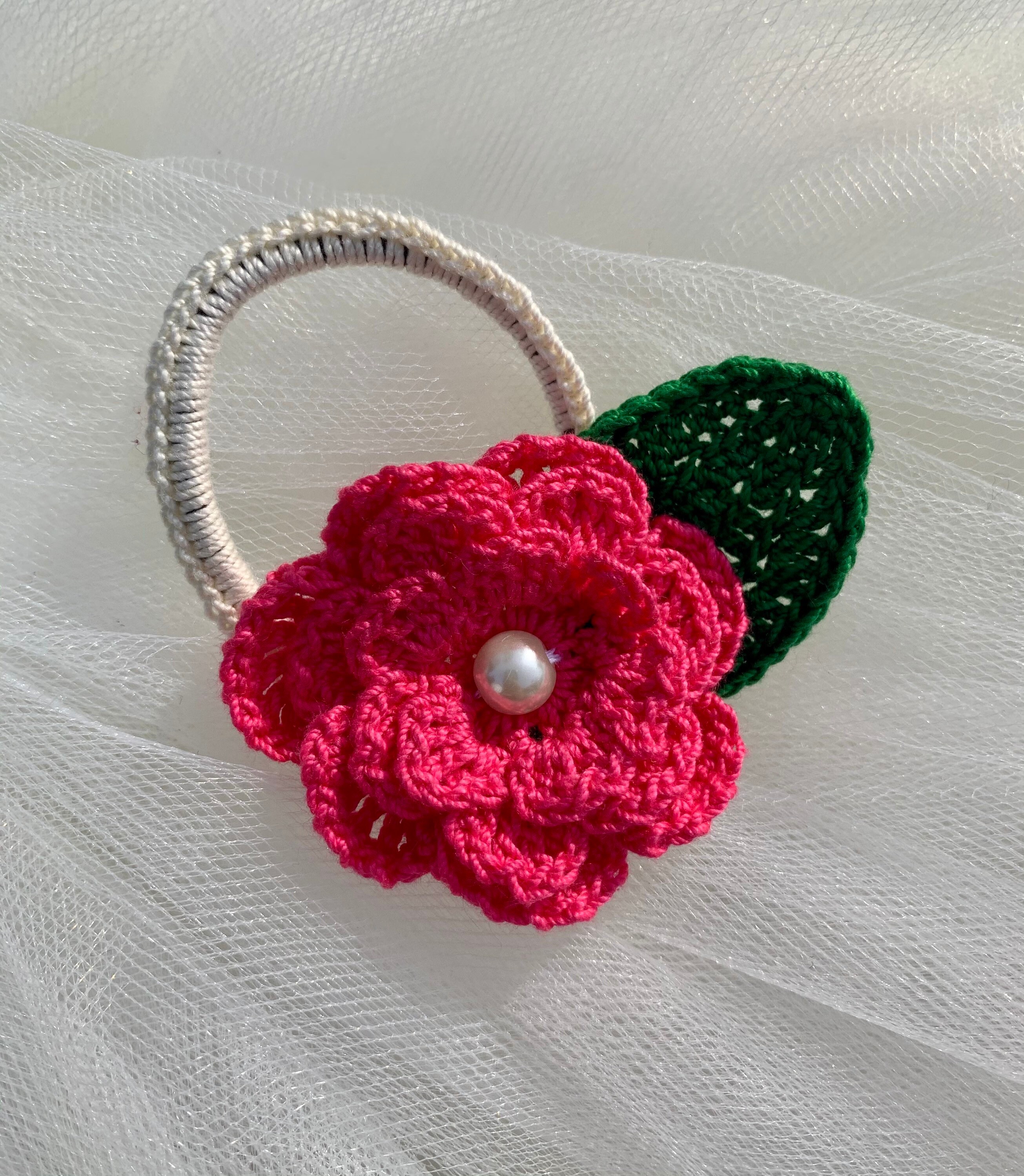Crochet Flower Hair Ties Etsy