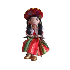 Mexikanische Puppe, Mexikanisch inspirierte Puppe, Frida inspiriert, Interior Art Puppe, Textilpuppe, Sammlerpuppe, Stoffpuppe, Geschenkidee, Folklore