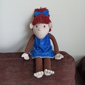 Handmade Plush Monkey Rag Doll, 24 inch Stuffed Animal Toy