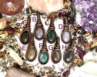Moss Agate Pendants