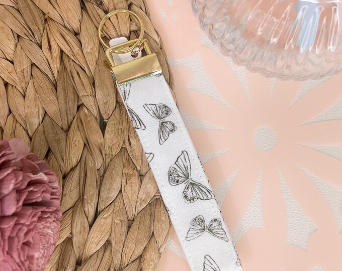 Minimalist Butterfly Key Fob Wristlet