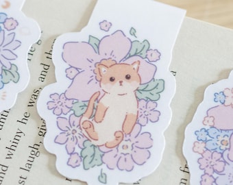 Kitty in Flowers Magnetic Bookmark