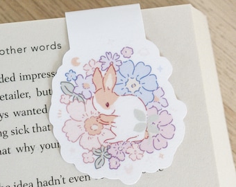 Bunny in Flowers Magnetic Bookmark