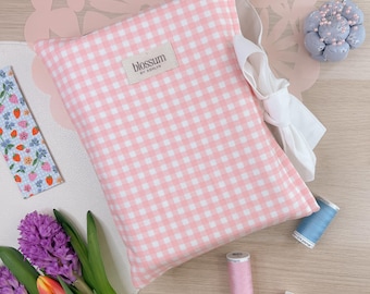 Pink Gingham Book Sleeve with Bow