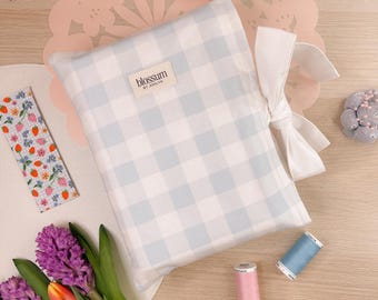Light Blue Gingham Book Sleeve