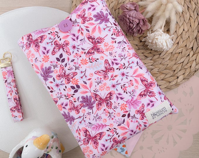 Pink & Purple Botanical Butterfly Book Sleeve