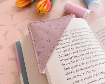 Purple Dainty Floral Fabric Corner Bookmark