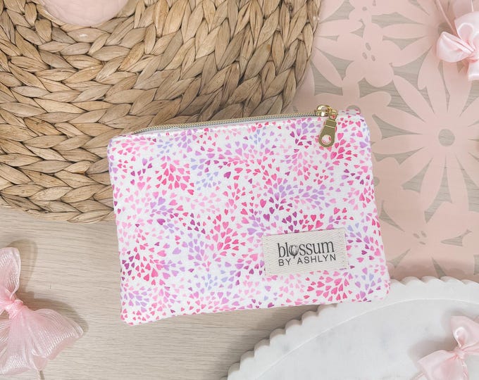 Pink & Purple Botanical Butterfly Zipper Pouch