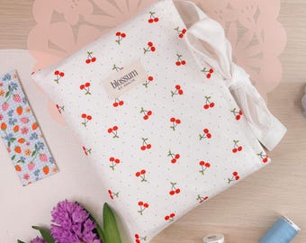 Cherry Polka Dot Book Sleeve with Bow