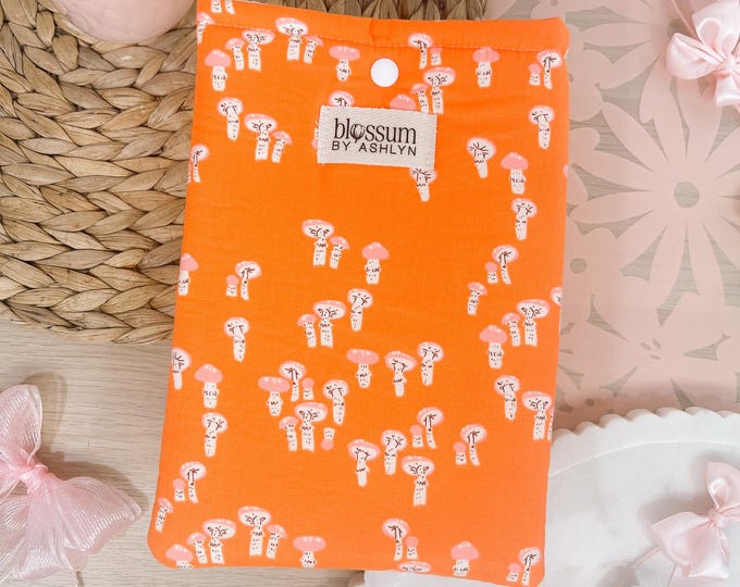 Orange Mushrooms Puffy Kindle Sleeve