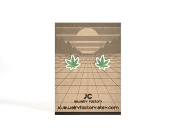 keepsake cannabis earrings. hand painted tiny book earrings Book lovers gift Cute photo Tiny cannabis marijuana weed earrings