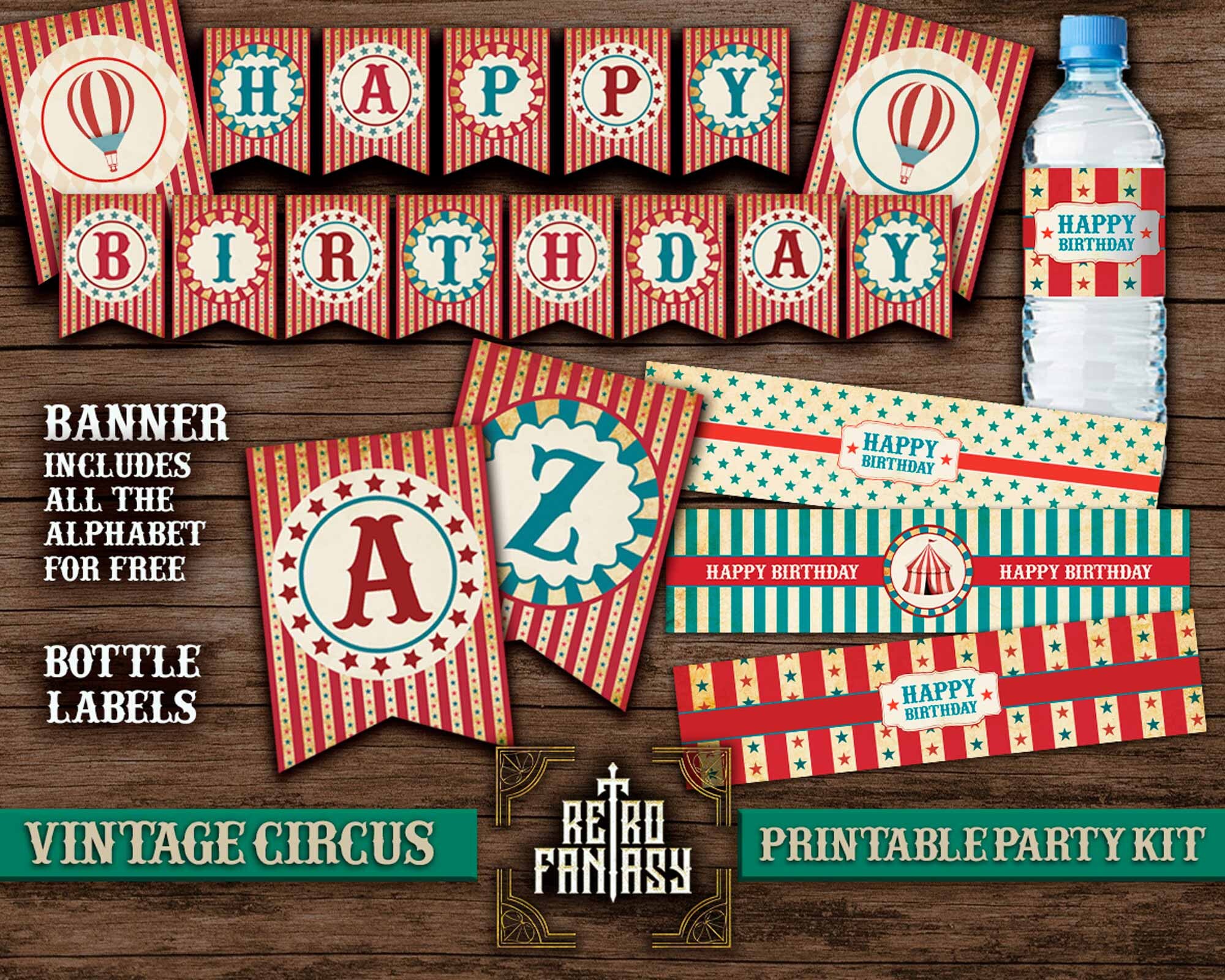 Vintage Circus Party Pack Decor INSTANT Download - Etsy