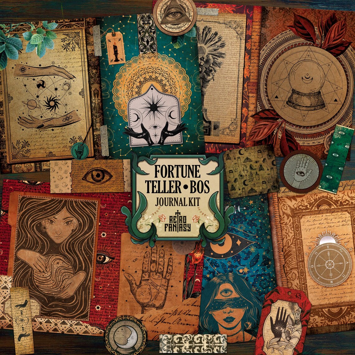 Book of Shadows Fortune Teller Junk Journal Kit Printable • TEMPLATE ...