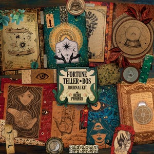 Book of Shadows Fortune Teller Junk Journal Kit Printable • TEMPLATE for spells for FREE! • Magic • Wicca • Grimoire • Book of spells