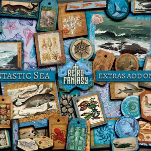 Fantastic Sea Junk Ephemera Kit • Digitale Download • Scrapbooking • EXTRAS add-on kit • Zeedieren • Oceaan