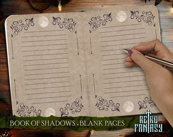 Book of Shadows Blank Pages • Magic • Wicca • Journal Pages • Grimoire • Book of spells • Antique pages