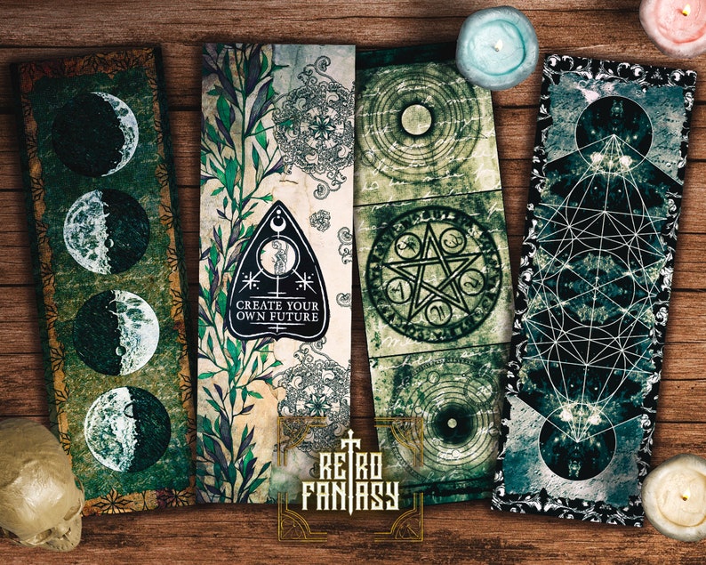 witchy printable bookmarks book of shadows magic wicca etsy