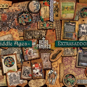 Kit efímera digital de la Edad Media • Kit adicional de extras • Descarga digital • Scrapbooking • Kit de diario imprimible • Medieval