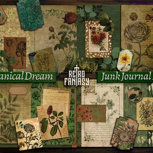 Botanical Dreams Junk Journal Digital Kit Printable | Téléchargement instantané | Herbs Journal | Journal floral | Album de Botanics
