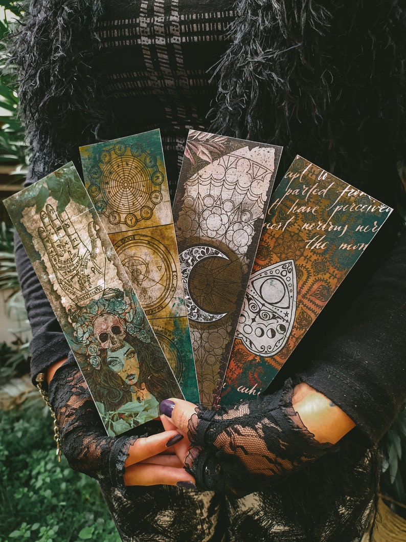 witchy printable bookmarks book of shadows magic wicca etsy