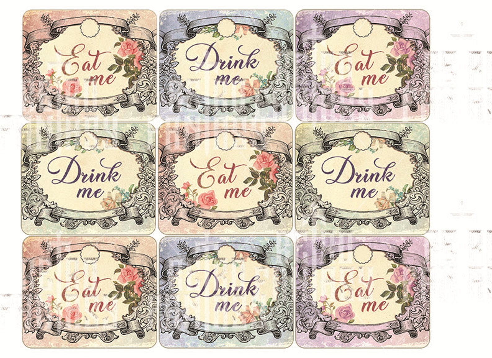 Drink Me Eat Me Labels Alice in Wonderland Vintage Labels Etsy Drink Me Eat Me Labels Alice in Wonderland Vintage Labels Etsy