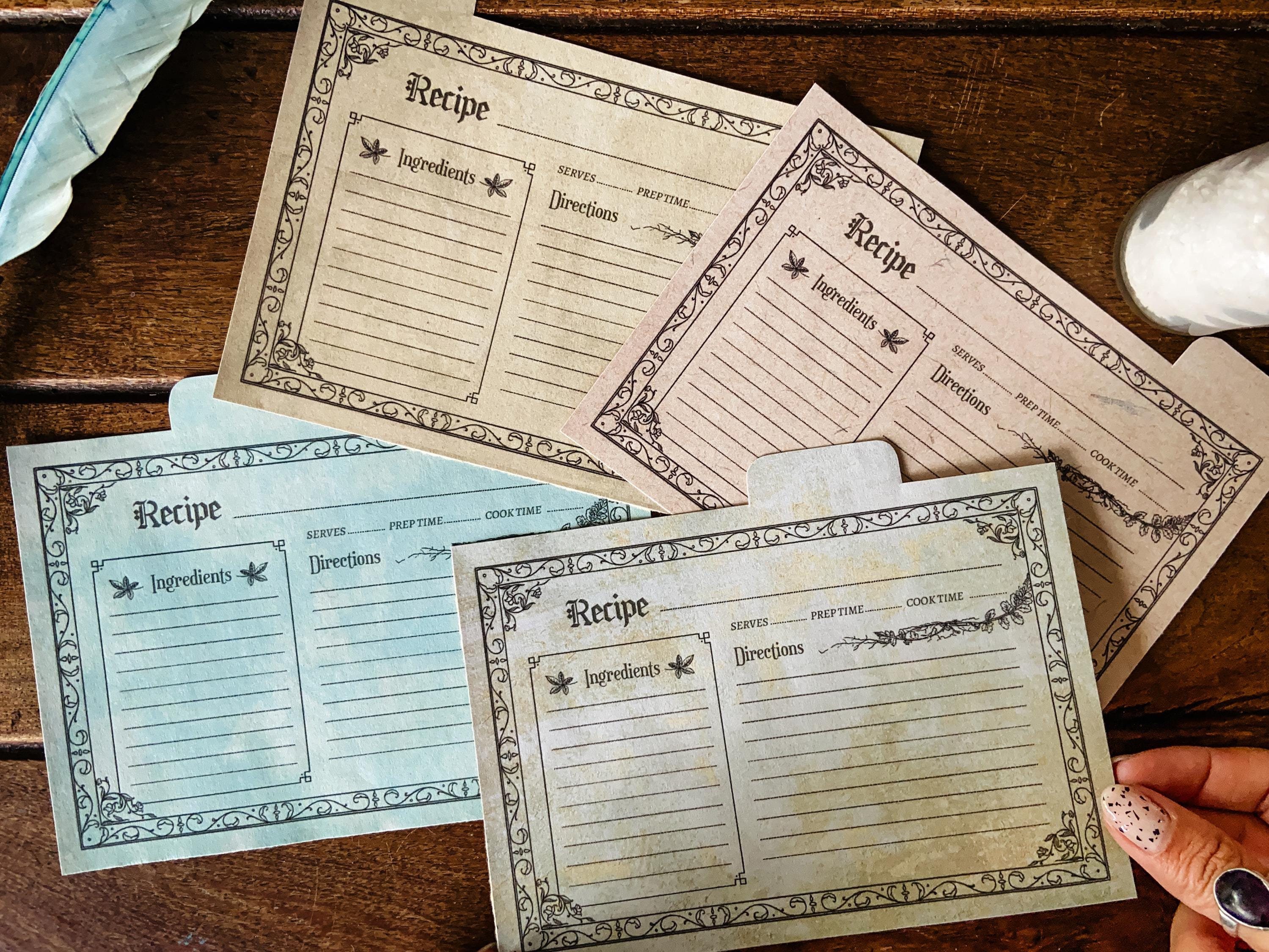 Kitchen Witchy Recipe Cards Kit • Printable • Magic • BOS • Wicca
