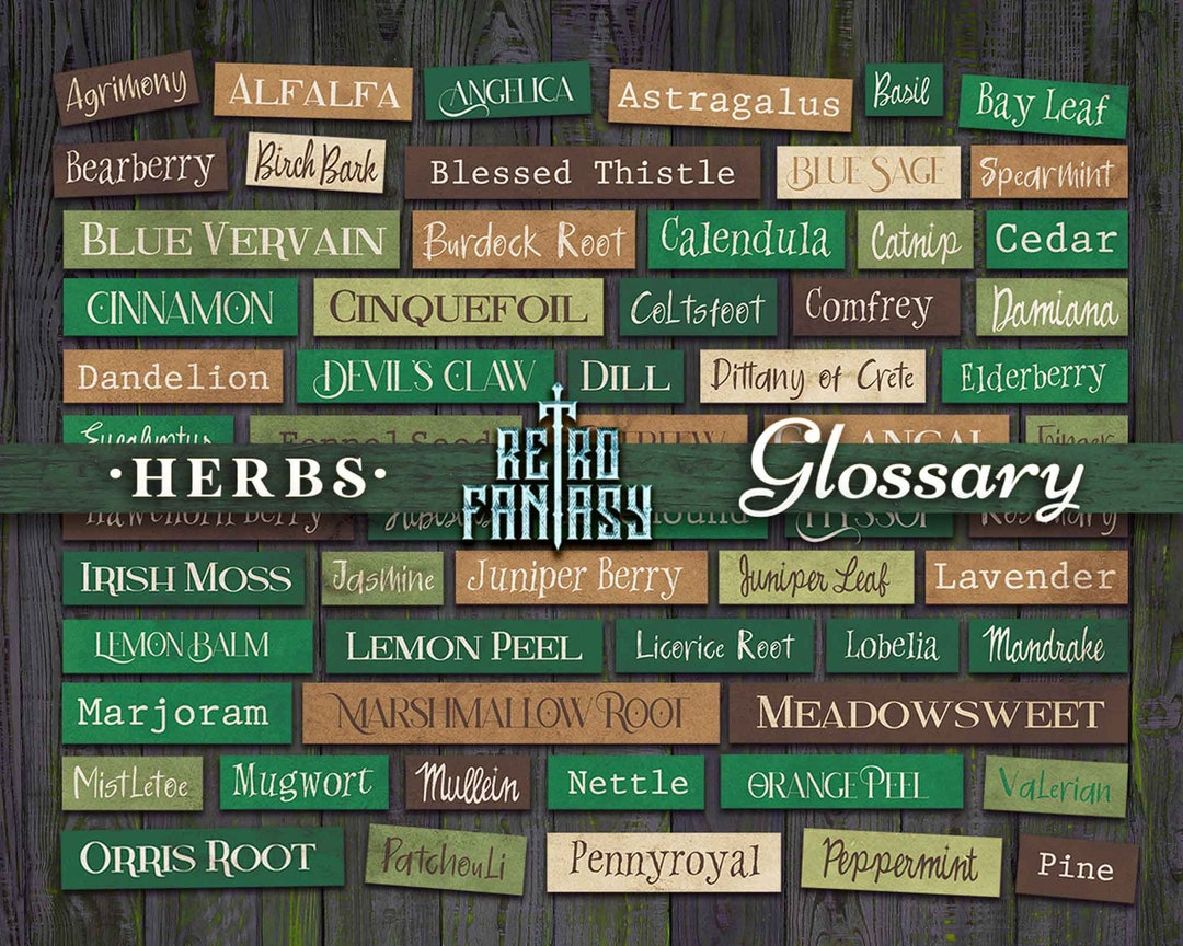 Printable Herbs Glossary • Digital Botanical Words • Plants ...