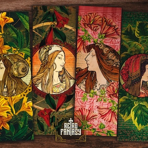Art Nouveau • Marcadores digitales Boho • Floral • Primavera vintage • Imprimible • Descarga instantánea • Marcadores gitanos