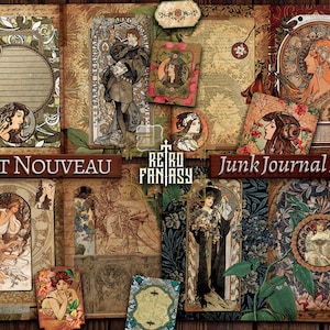 Art Nouveau Digital Journal Kit Printable • Journal Pages • Instant Download • Scrapbook • Alphonse Mucha • William Morris