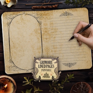 Printable Blank Book of Shadows Pages | Vintage Page | Scrapbook Journal | Wicca pages | Junk Journal Pages