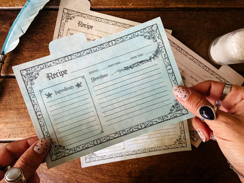 Kitchen Witchy Recipe Cards Kit • Printable • Magic • BOS • Wicca ...