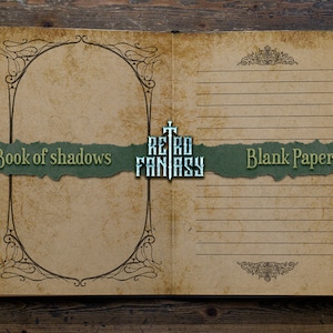 Druckbare Blanko Buch der Schatten Seiten | Vintage Seite | Scrapbook Journal | Wicca Seiten | Junk Journal Seiten