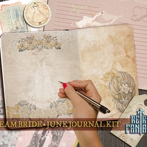 Dream Bride Journal Kit Printable • Wedding Junk Journal Kit • Scrapbooking • Ephemera set image 4