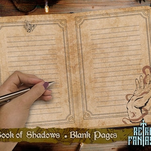 Book of Shadows Blank Pages • Magic • Wicca • Journal Pages • Grimoire • Book of spells • Antique pages • Palmistry