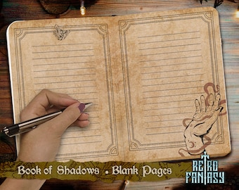 Book of Shadows Blank Pages • Magic • Wicca • Journal Pages • Grimoire • Book of spells • Antique pages • Palmistry