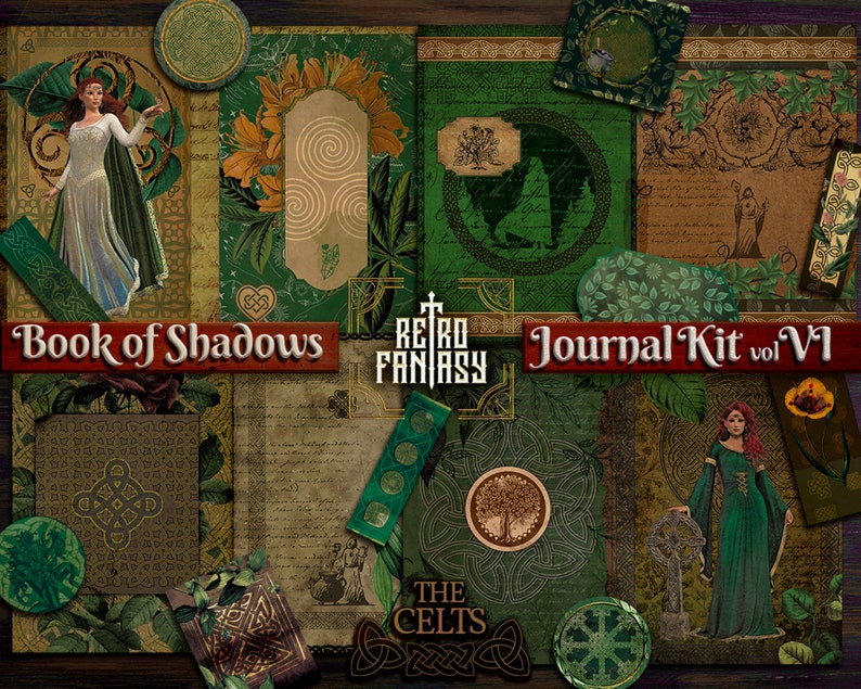 Book of Shadows Junk Journal Kit vol VI The Celts Printable \u2022 TEMPLATE for spells for FREE \u2022 Magic \u2022 Wicca \u2022 Grimoire \u2022 Book of spells \u2022