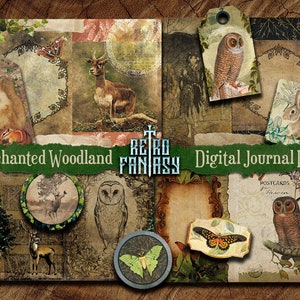 Betoverde Woodland Journal Digitale Kit Afdrukbare | INSTANT Download | Woodland Journal | Bookish Dagboek | Fantasy Plakboek