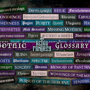 Printable Gothic Glossary • Digital Goth Words • Goth Halloween •  Inspirational • Collage Sheet • Scrapbook